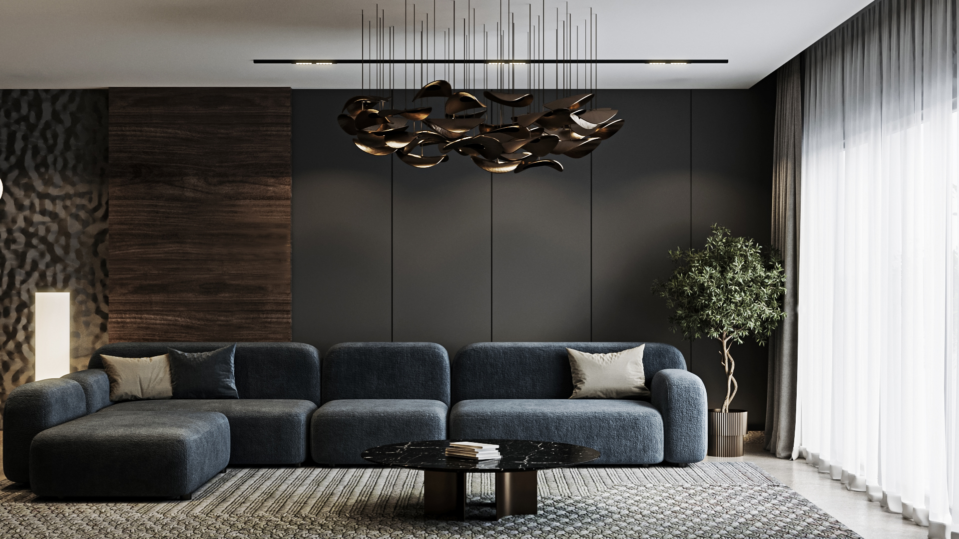 dark luxury living room