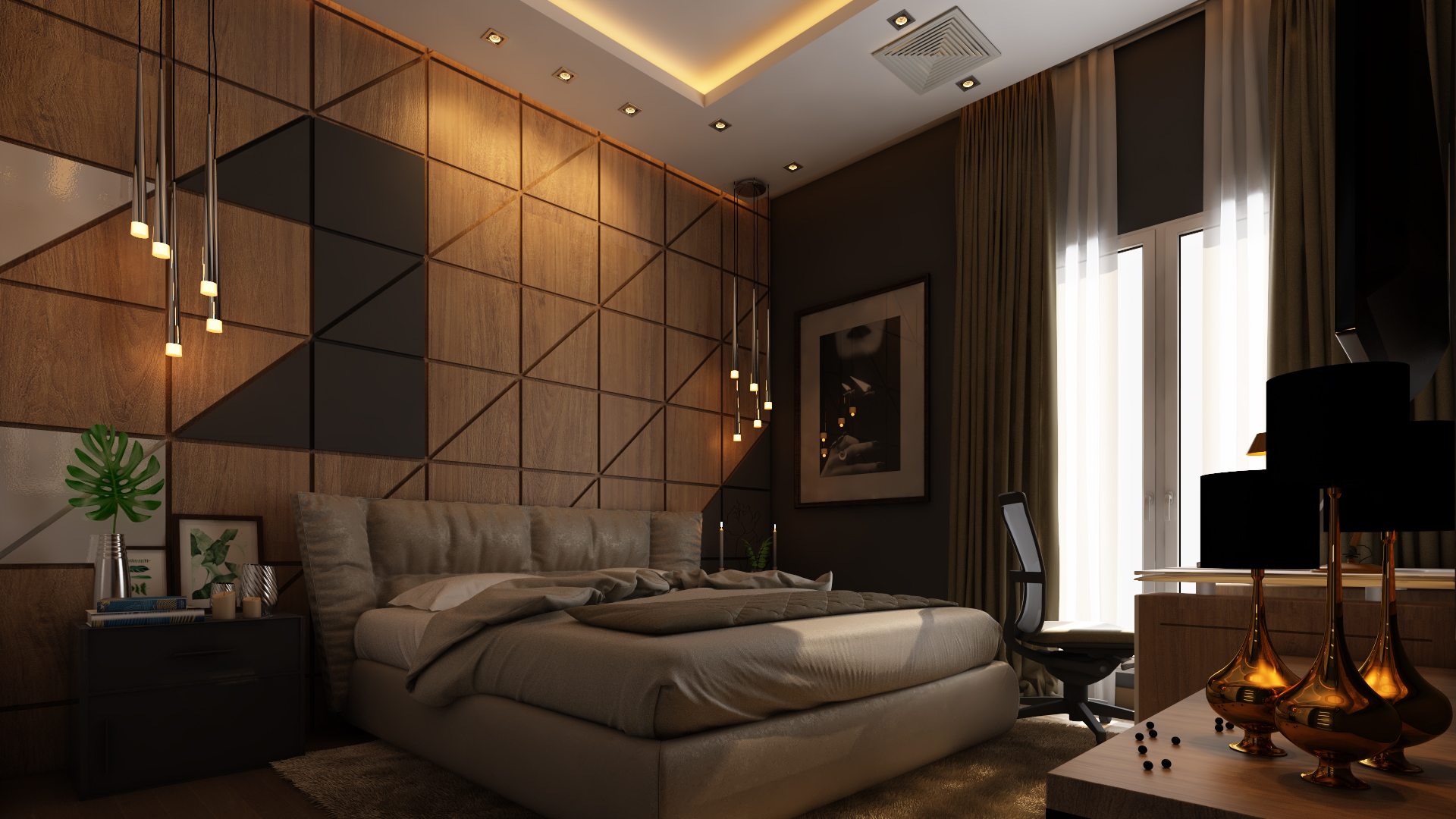 warm cozy bedroom interior design