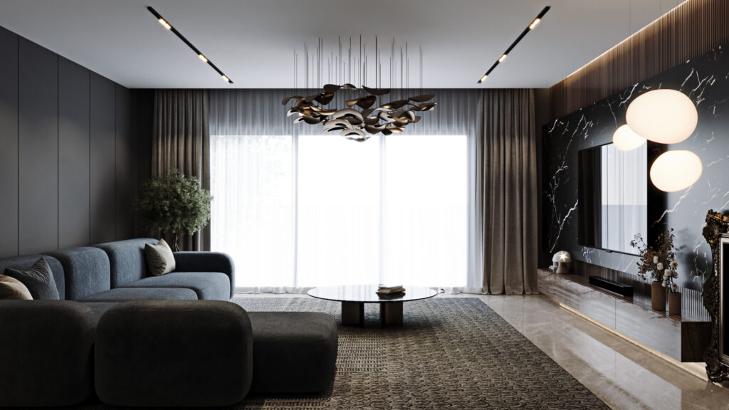 luxury dark living room